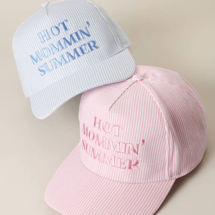 HOT MOMMIN' SUMMER Embroidered Striped Trucker Hat
for wholesale by Fashion City