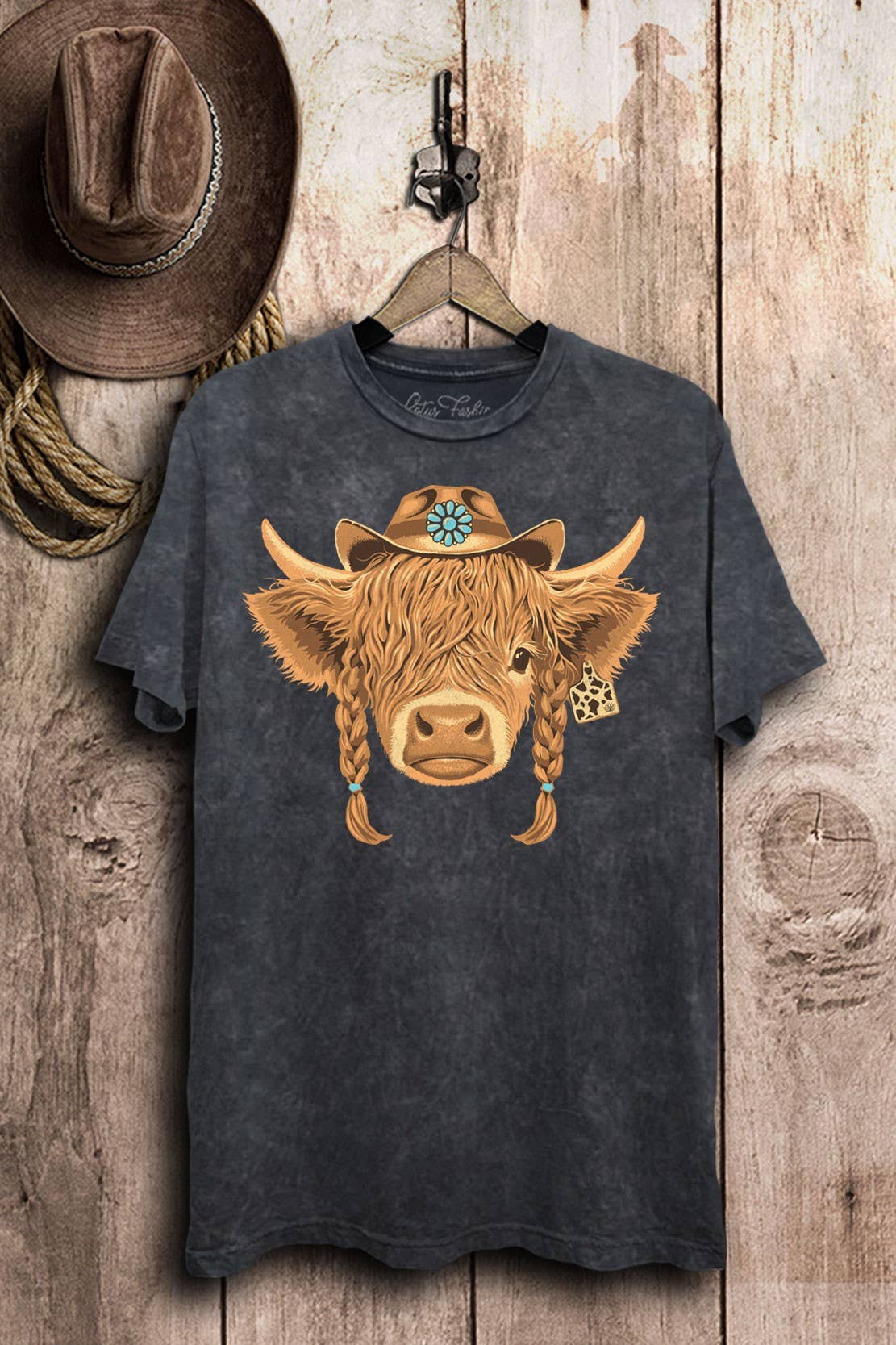 Lotus Fashion Collection - Wholesale Screen Printed T-Shirt - Women's - Highland Cow Graphic Top2