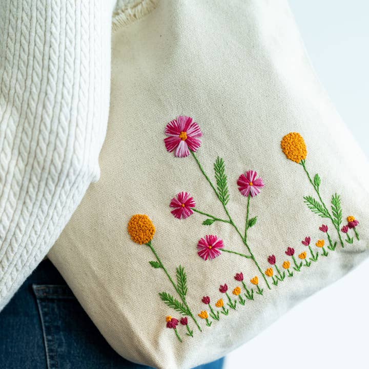 Aasha Collective - Wholesale Tote Bag - Women's - Wistful Wildflowers Everyday Tote in Natural4