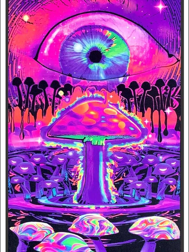 Mushrooms Black Light Poster - 23" X 35" for wholesale by Scorpio Posters