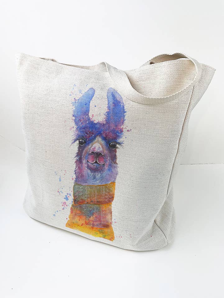 Grote Linnen/Canvas Draagtas - Drop - Schattige Lama voor wholesale door Oladesign