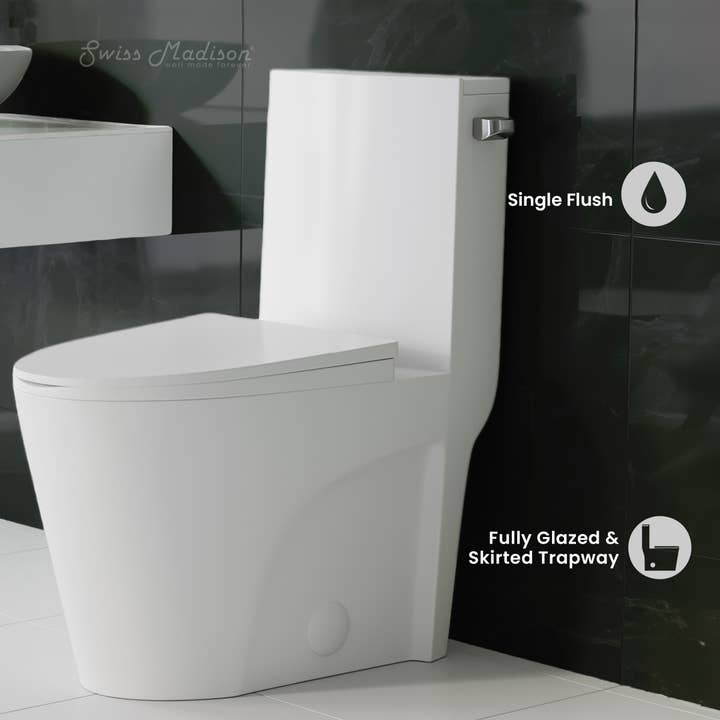 Swiss Madison - Wholesale - St. Tropez 1-Piece 10" Rough-in Elongated Toilet White2