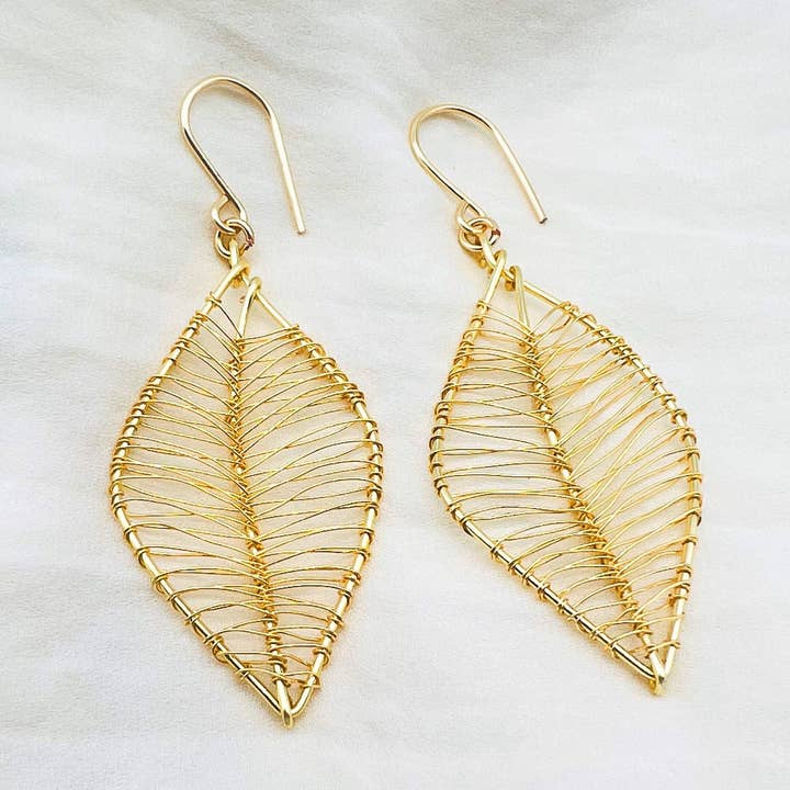 Hojas Earrings for wholesale by Boho Moon Art