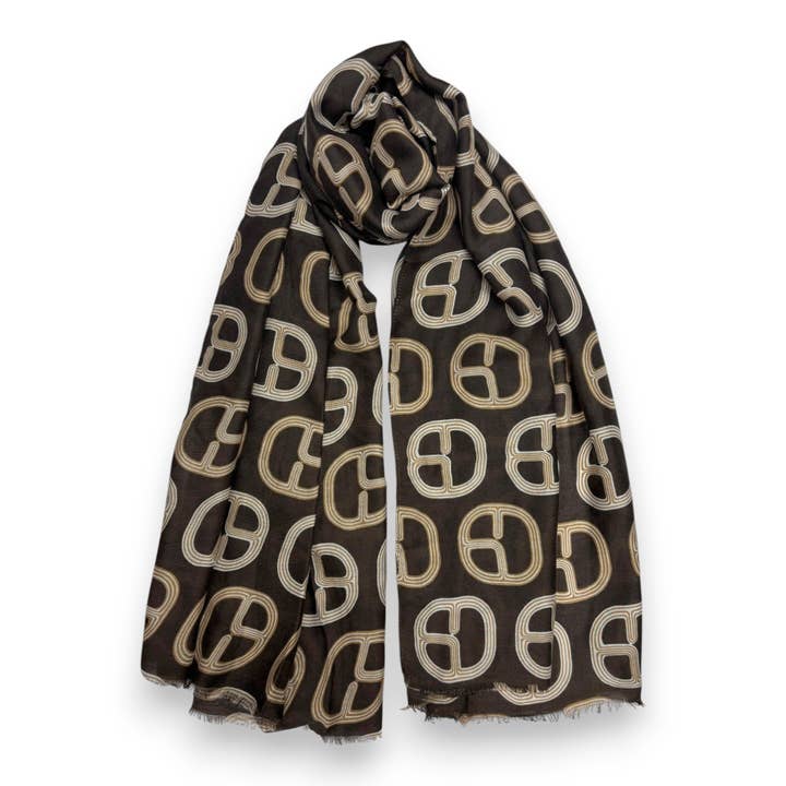 Chain Print Scarf for wholesale by Lili Scarves (US Duty Free)