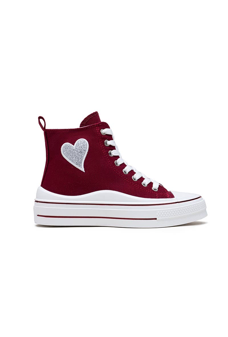 LADY GLORY - Wholesale Lifestyle Sneakers - Women's - Women's High-Top Sneakers with Glitter Heart15