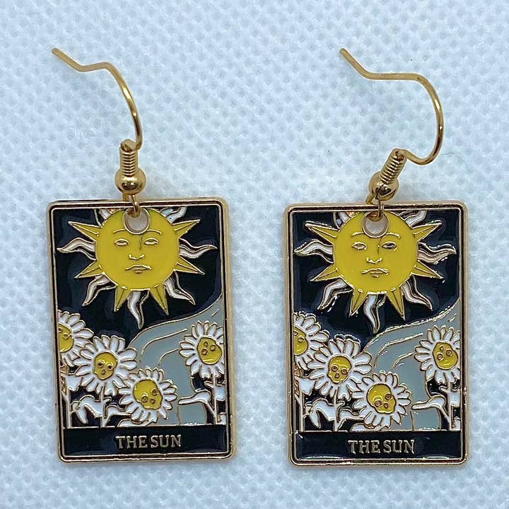 „The Sun” Tarotkaarten en oorbellen voor wholesale door Trinkerbell Jewelry