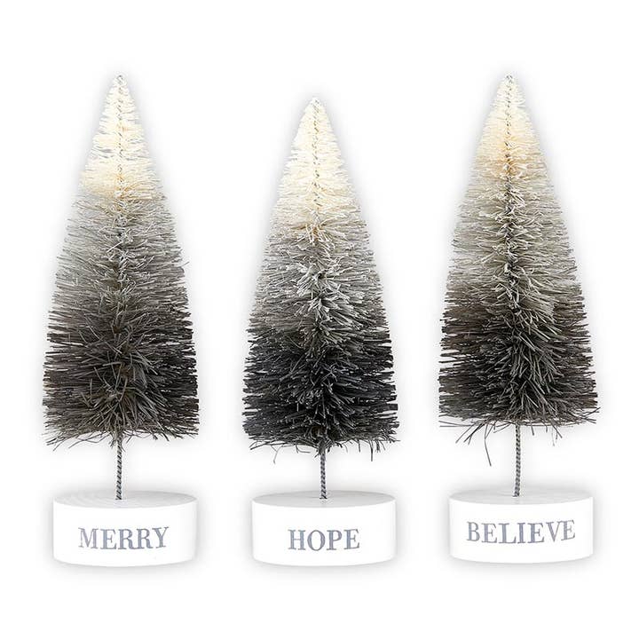 Angle - Wholesale Christmas Decoration - Festive Ombre Sisal Mini Christmas Trees Set