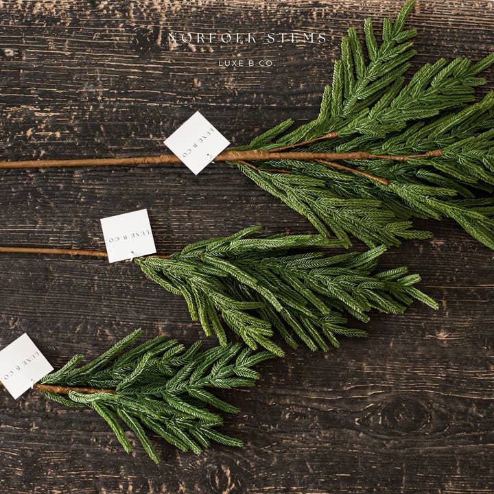 Luxe B Co - Wholesale Artificial Plant - Norfolk Pine Real Touch Chrismas Stems Green Faux