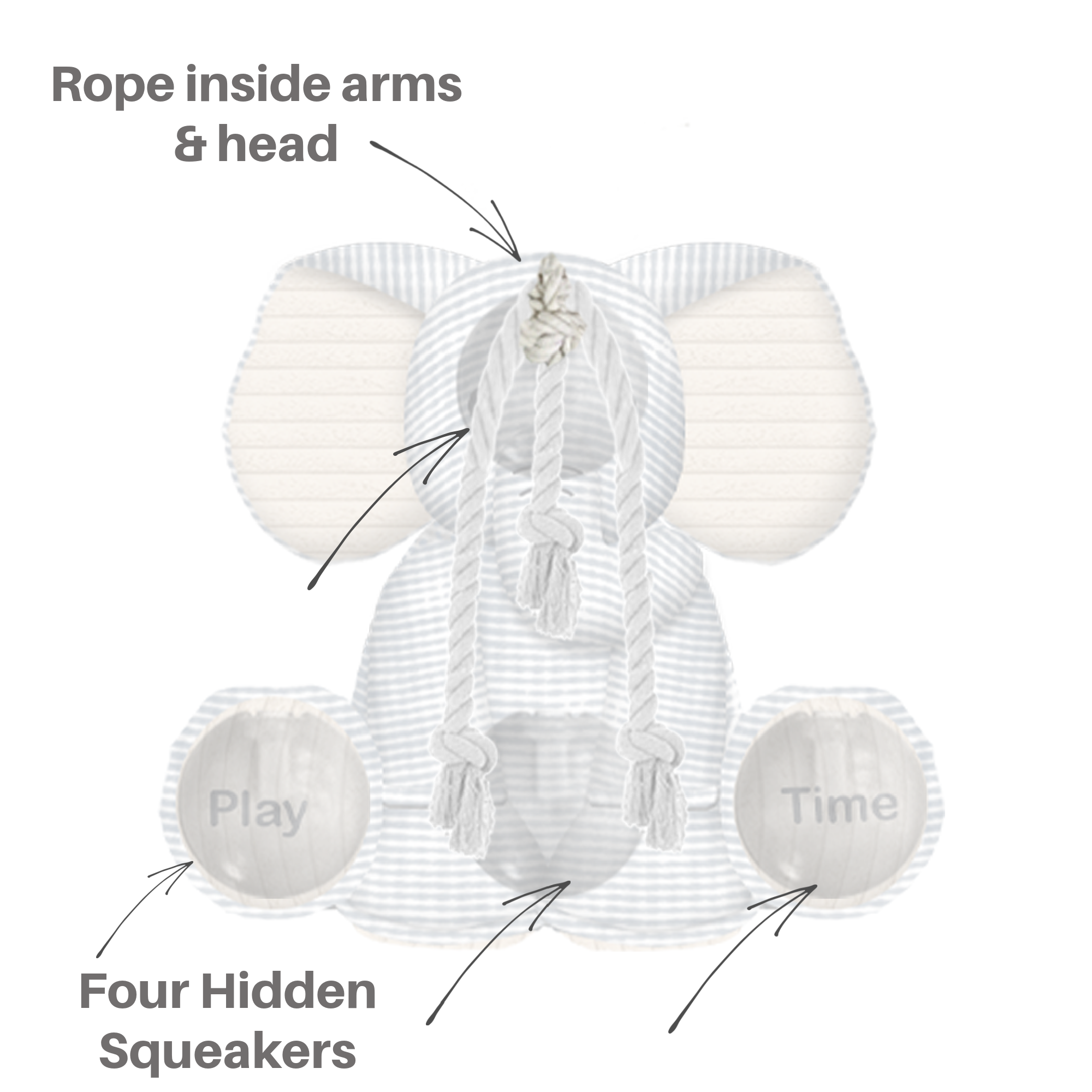 PetLondon - Vente Peluche – chien - Jouet Éléphant Sensoriel pour Chiens3