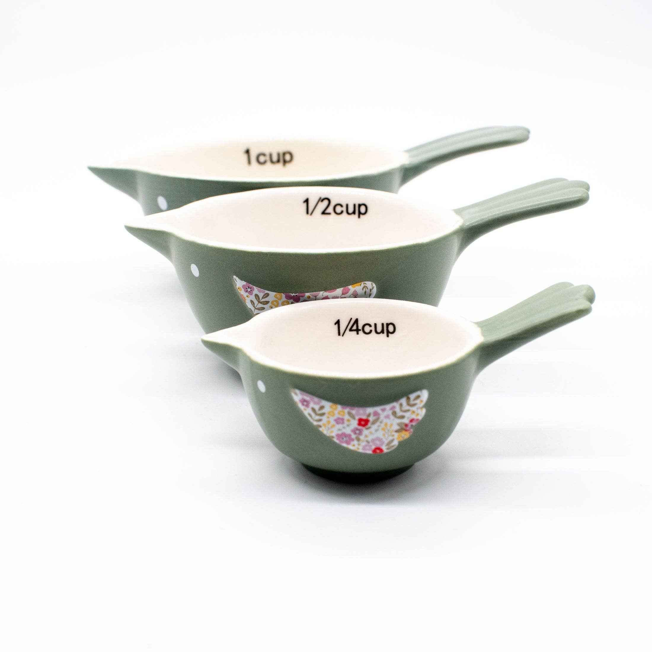 Aztec Sky - Wholesale Measuring Cup - Nesting Birds Ceramic Measuring Cups | Farmhouse Style Set4