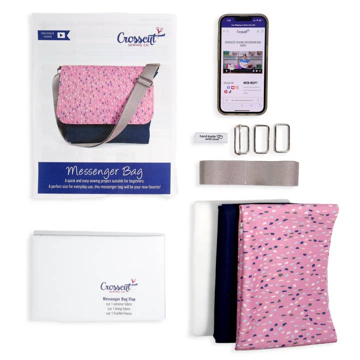 Crosscut Sewing Co. - Wholesale DIY Craft Kit - Messenger Bag Sewing Kit - DIY Beginner Sewing Project Kit Kids and Adults24