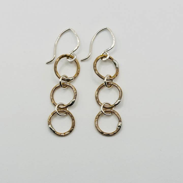 Triple Circle Dangle Earrings for wholesale by Middle Sister Designs