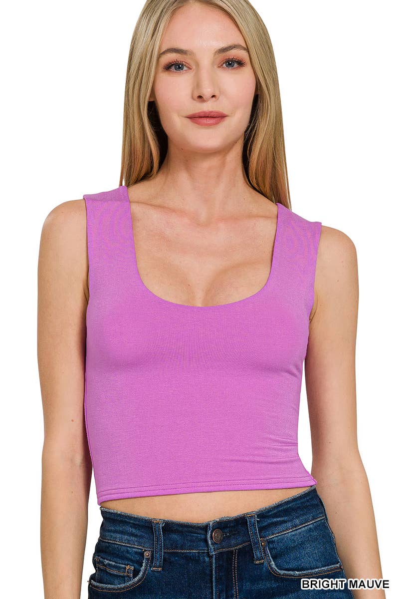 42POPS - Wholesale Tank Top - Women's - .0614 Double Layered Cropped Tank Top SI-274714