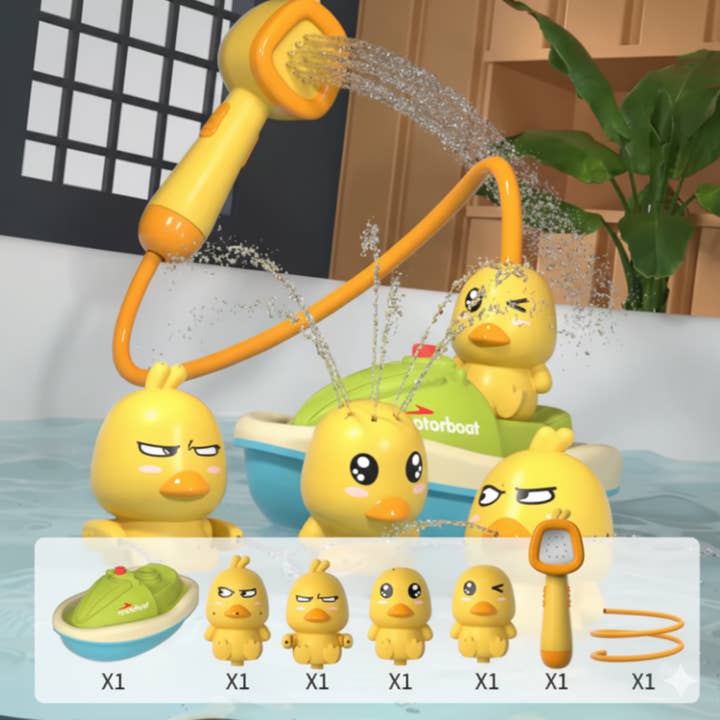 Super Santa - Wholesale Bath Toy - Baby - Cute Duck Bathtub Toy with Automatic Water Spray3