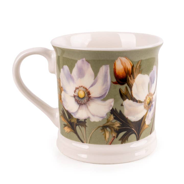 Tankard Mug - Peony in Green 6pk for wholesale by Candlelight Products Ltd