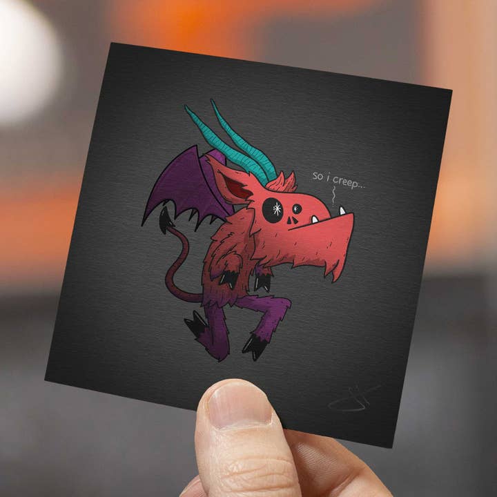 Le Diable de Jersey Rampant | Mini Impression d'Art pour la vente par Hi, Hello There