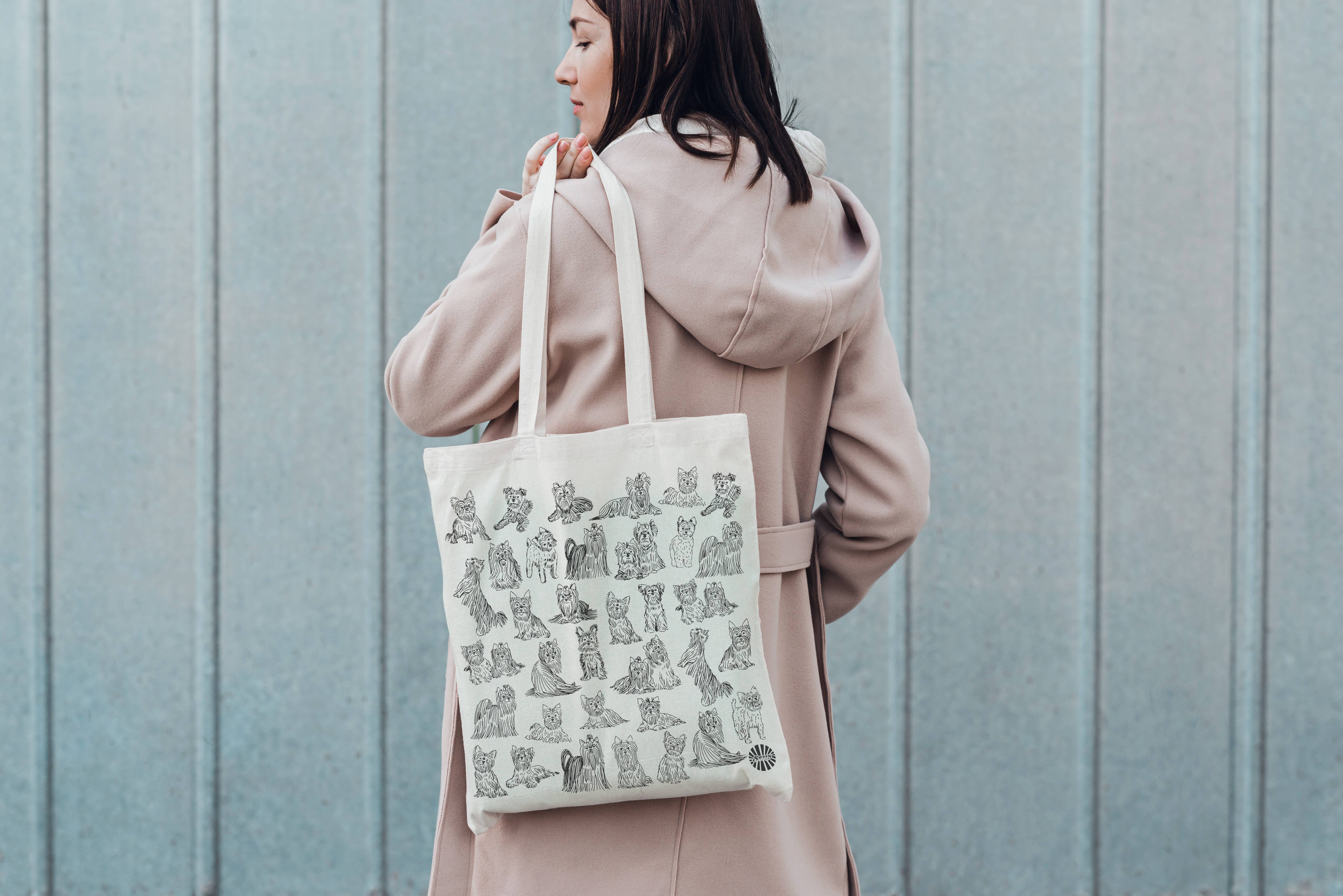 Sween Shop - Wholesale Tote Bag - Unisex - Yorkshire Terrier Yorkie Canvas Tote Bag for Pet Dog Gift7