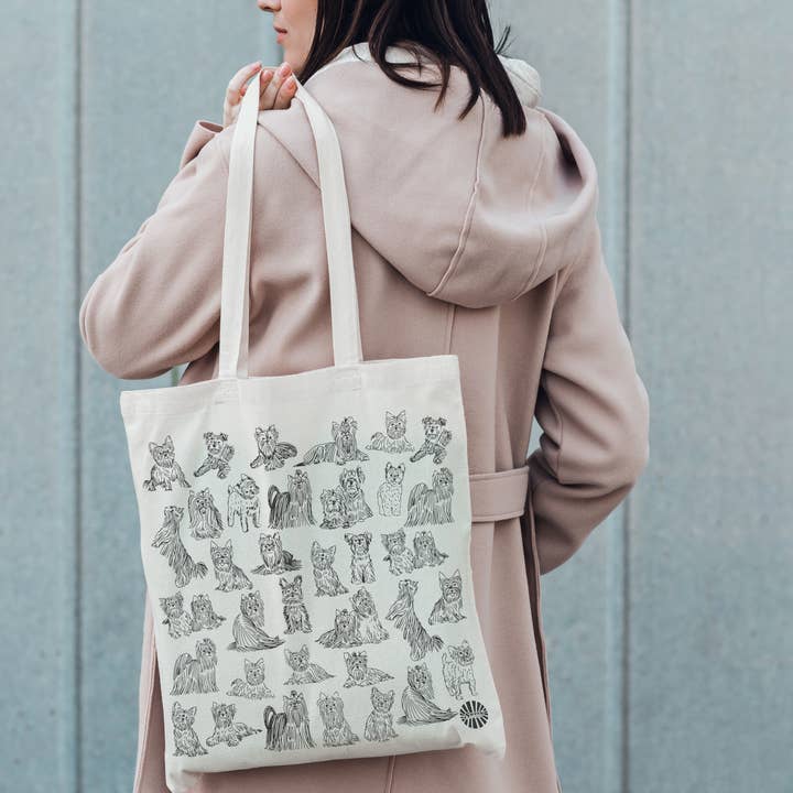 Sween Shop – Großhandel Tragetasche – Unisex – Yorkshire Terrier Yorkie Canvas Tragetasche für Haustier Hund Geschenk7