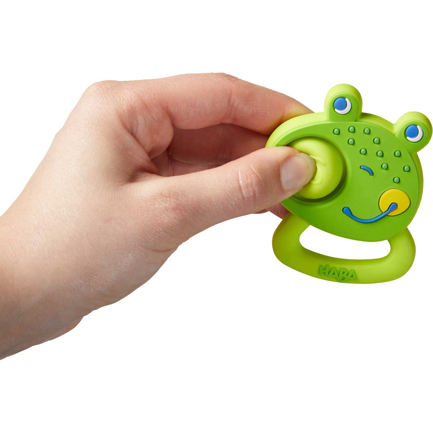 HABA USA - Vente Anneau de dentition sans clip – bébé - Jouet de dentition en silicone Grenouille Pop.3
