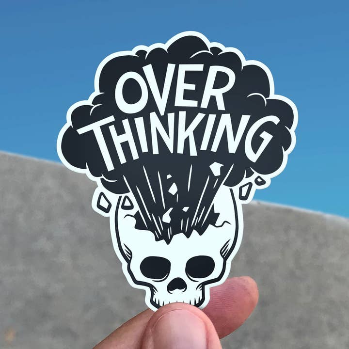 Over Thinking Skull Vinylaufkleber für den Großhandel von Flow State Supply Co.