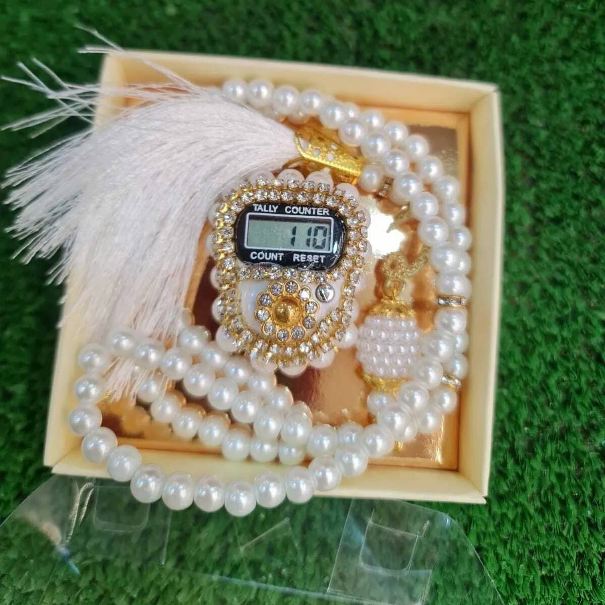 Hakan - Wholesale Jewellery set - Stone Pearl Rosary Digital Zikr Tasbih Islam Gift Set of 21