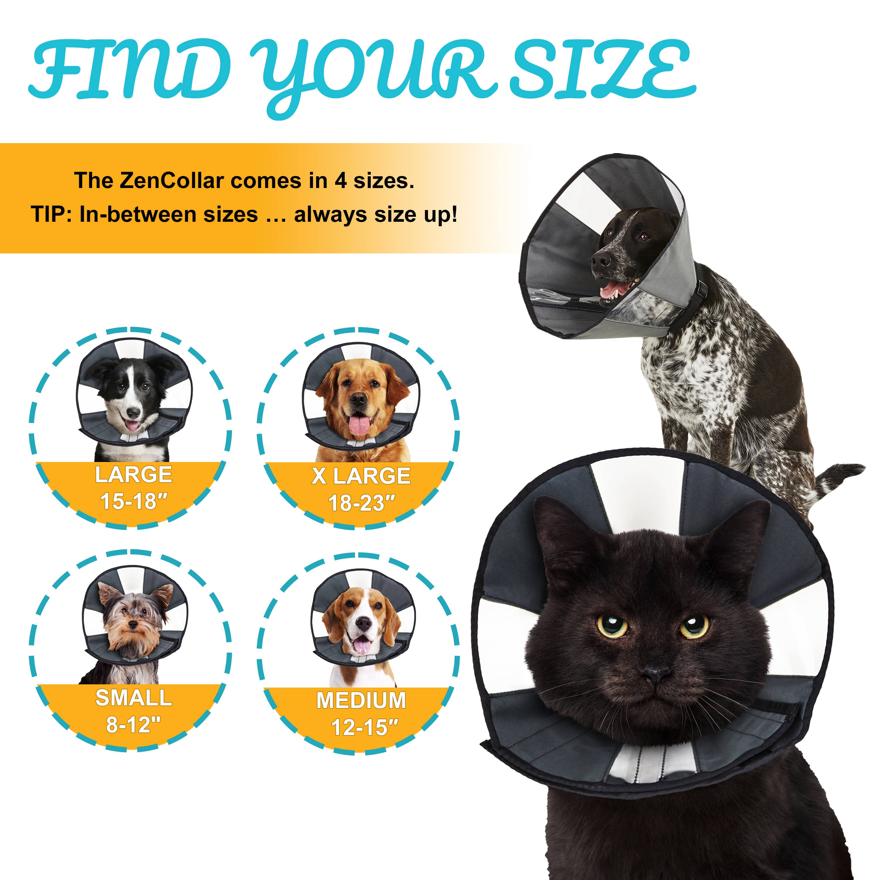 ZENPET - Wholesale Pet Collar - Cat/Dog - ZenCone - Soft Recovery Collar with Windows7