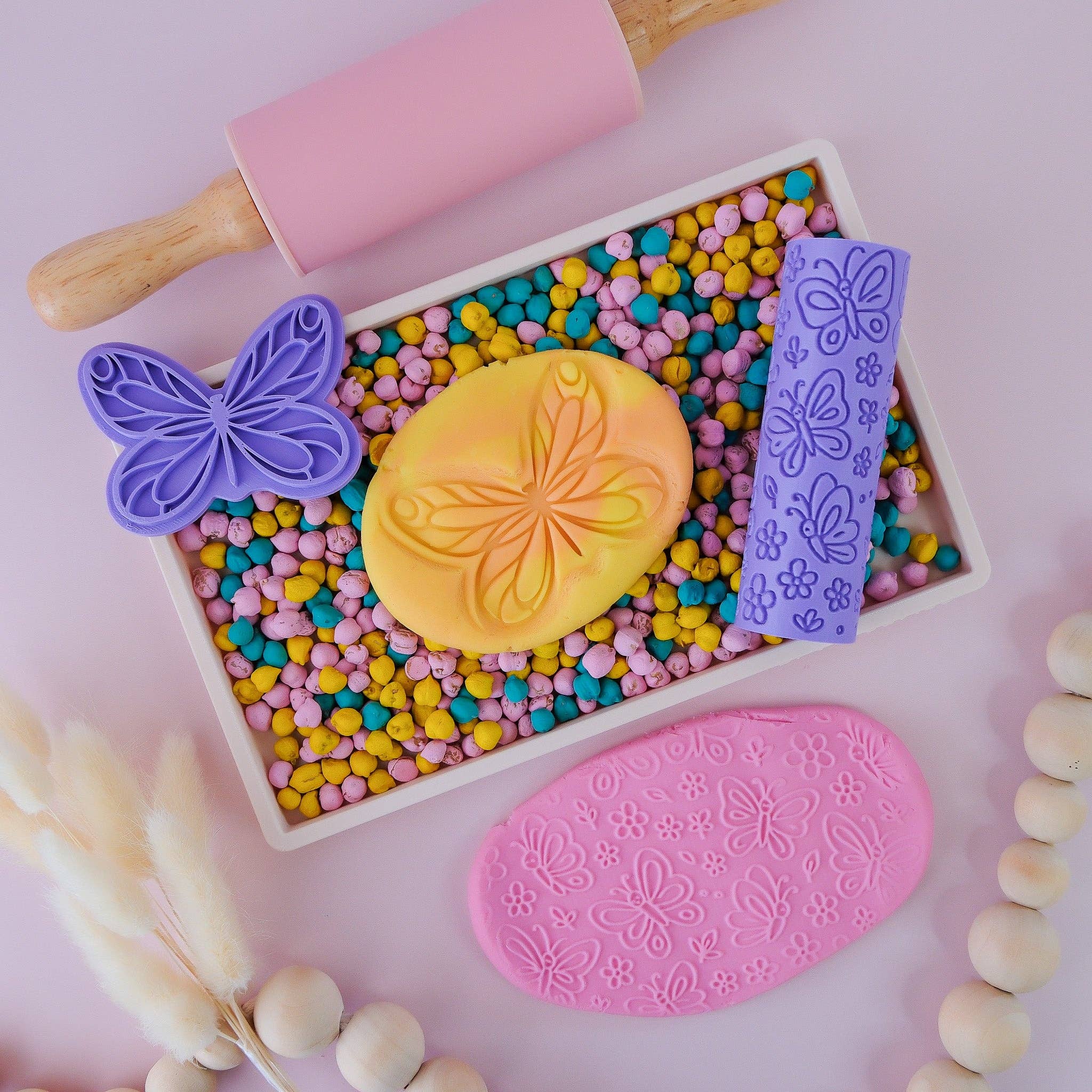 Play Sense - Vente Pâte ingénieuse/slime – enfant - Rouleau texturé écologique papillon5