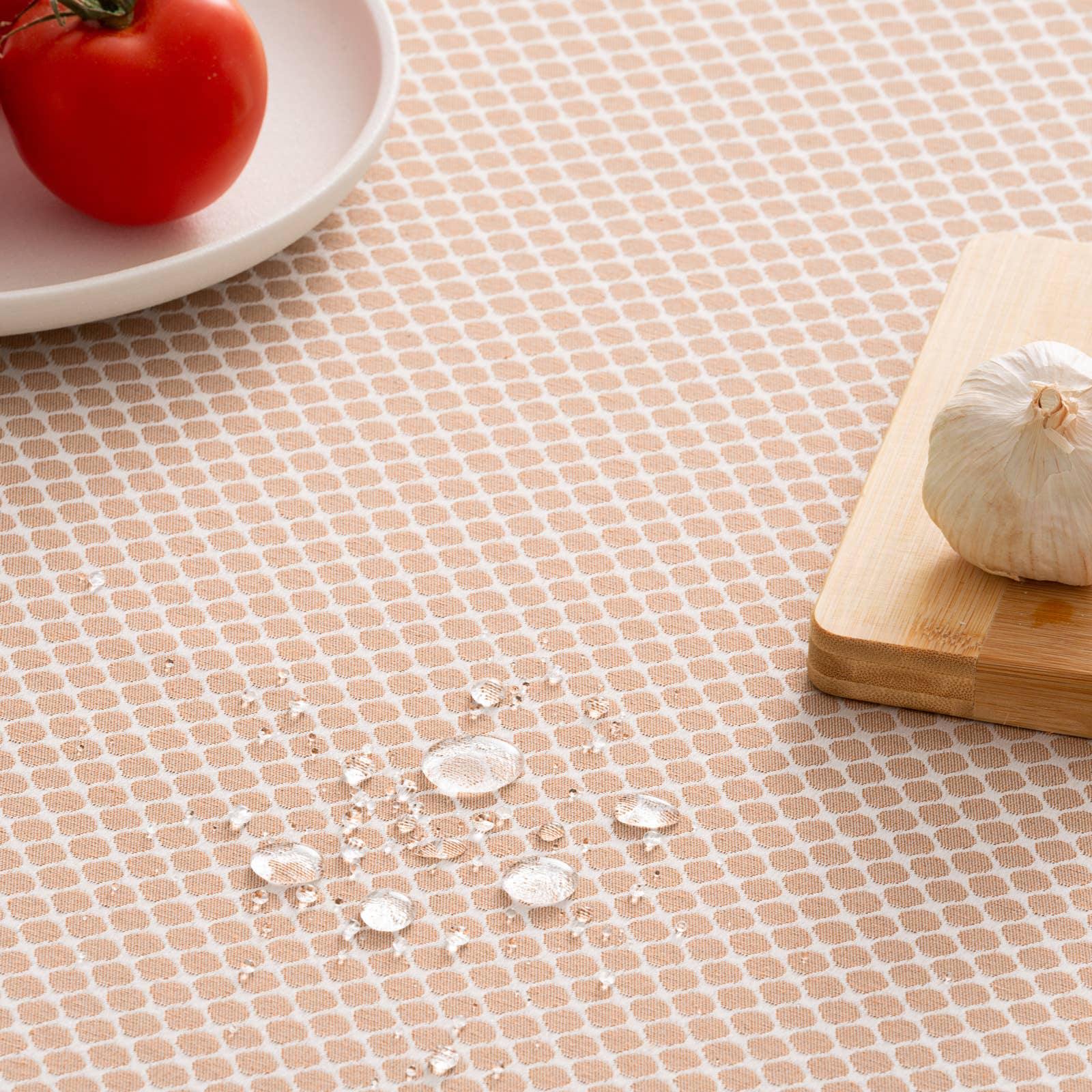 GAMUSI - Vente Nappes - Nappe imperméable jacquard coton géométrique LOSAN26