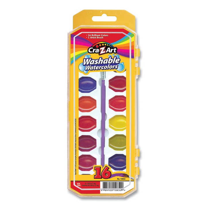 Everyday Supply Co - Wholesale Watercolor Paint - Cra-Z-Art Washable Watercolors, 16 Colors Palette Tray