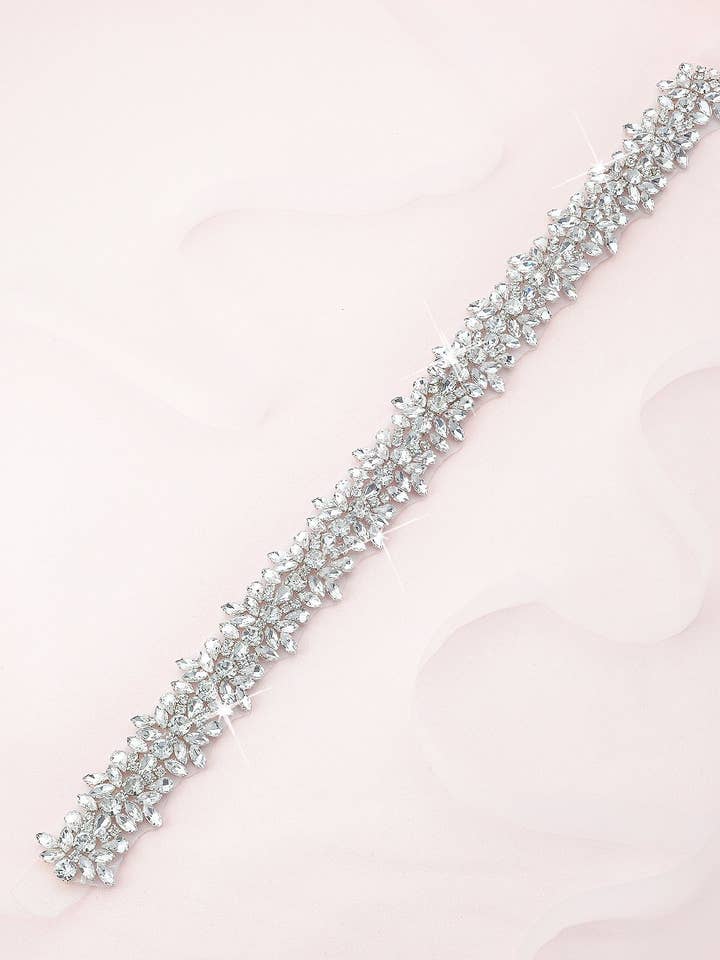 Elody Crystal Belt for wholesale by Heirloom Bridal Company