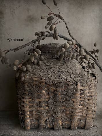 Placa decorativa de madeira cesto de argila escuro B26 por atacado de Nino-Art