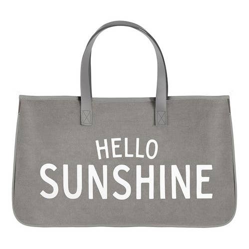 Grey Canvas Tote - Hello Sunshine for wholesale by Bella Sleep + Spa