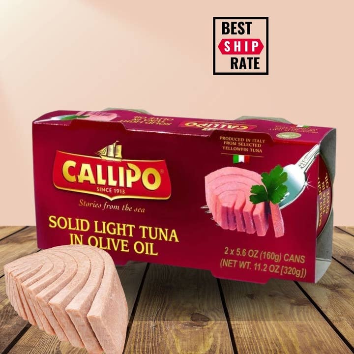 Callipo Solid Light Tuna in Olive Oil Can. (2 cans per pack) for wholesale by Casacella Foods