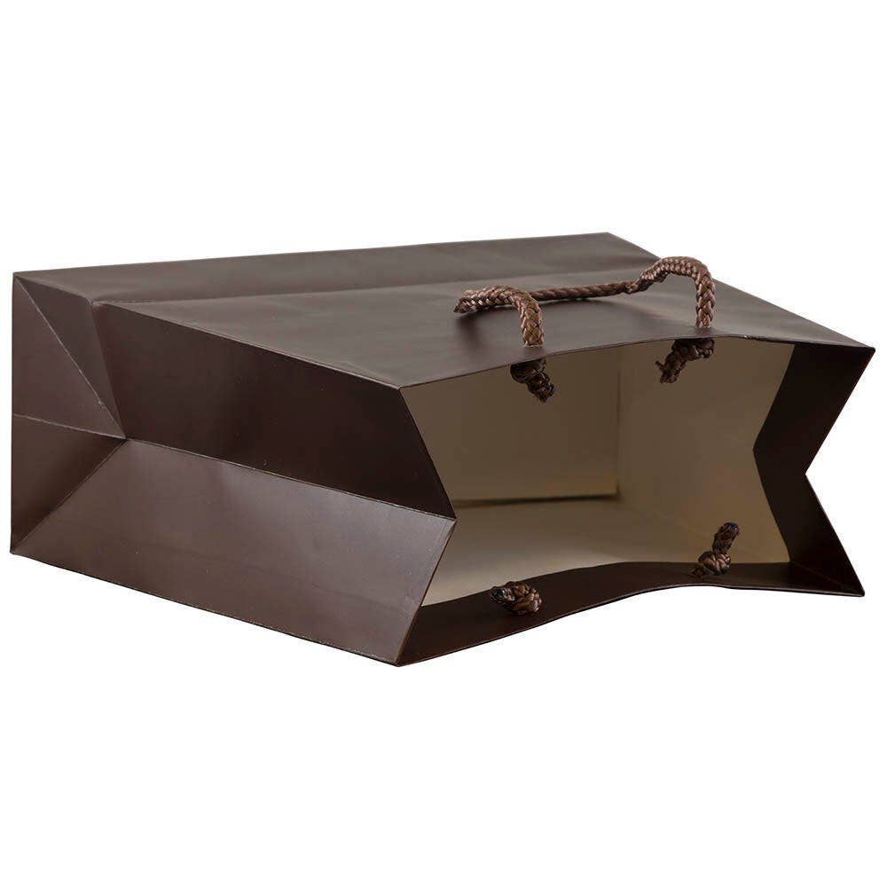 JAM PAPER - Wholesale Gift Bag - Trapezoid Gift Bags w/ Rope Handles, 7.5x4x8.25, Brown, 1PK2