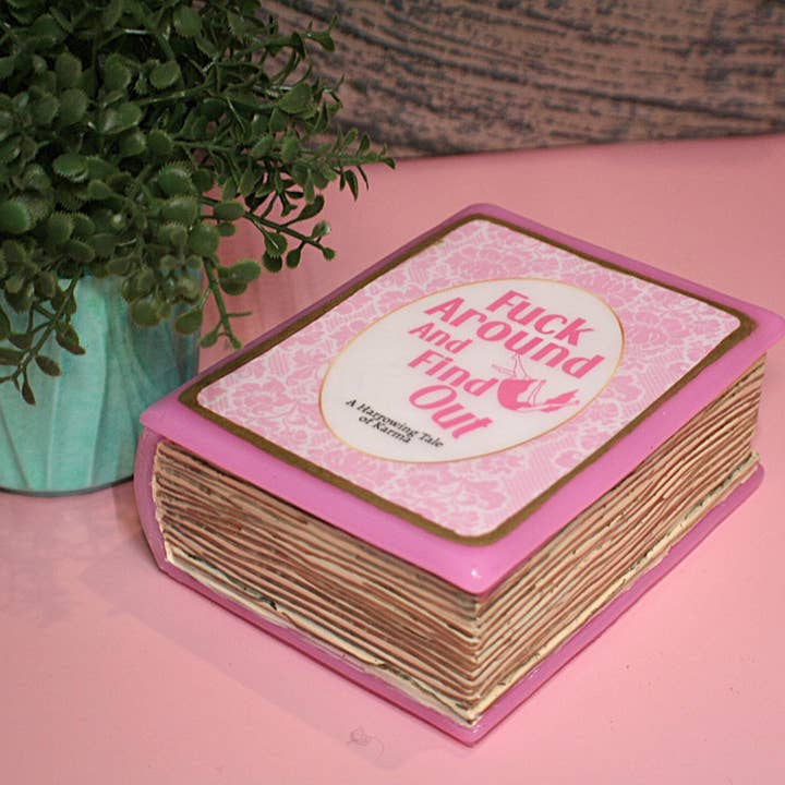 ShesSoCrafty Goods - Wholesale Decorative Box - Resin 'Fuck Around and Find Out' Handcrafted Book Box6