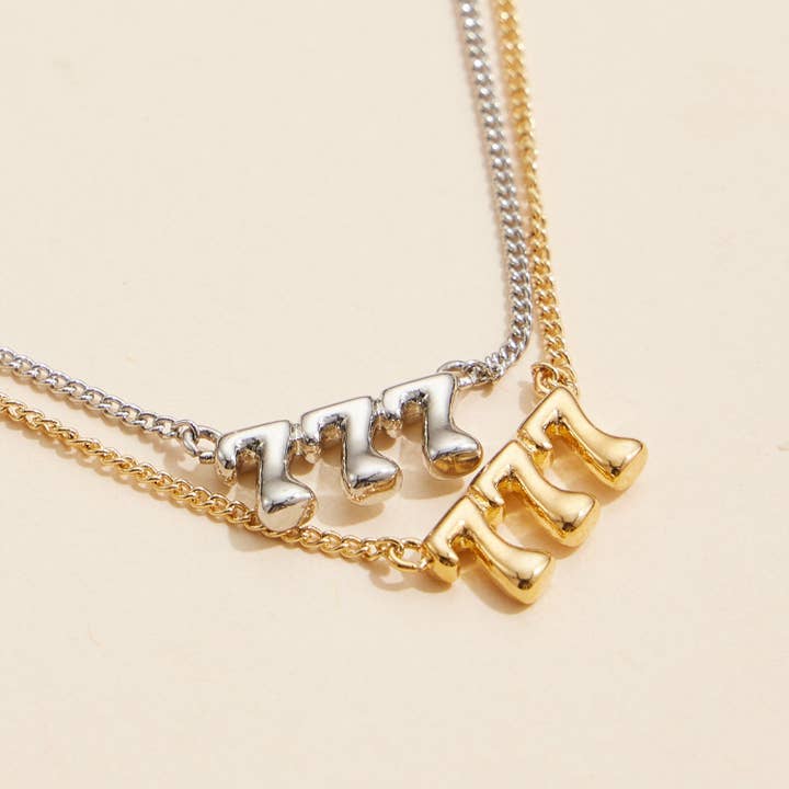 Lilla Haven - Wholesale Pendant/Charm Necklace - Angel Number "777" 18K Gold Dipped Necklace