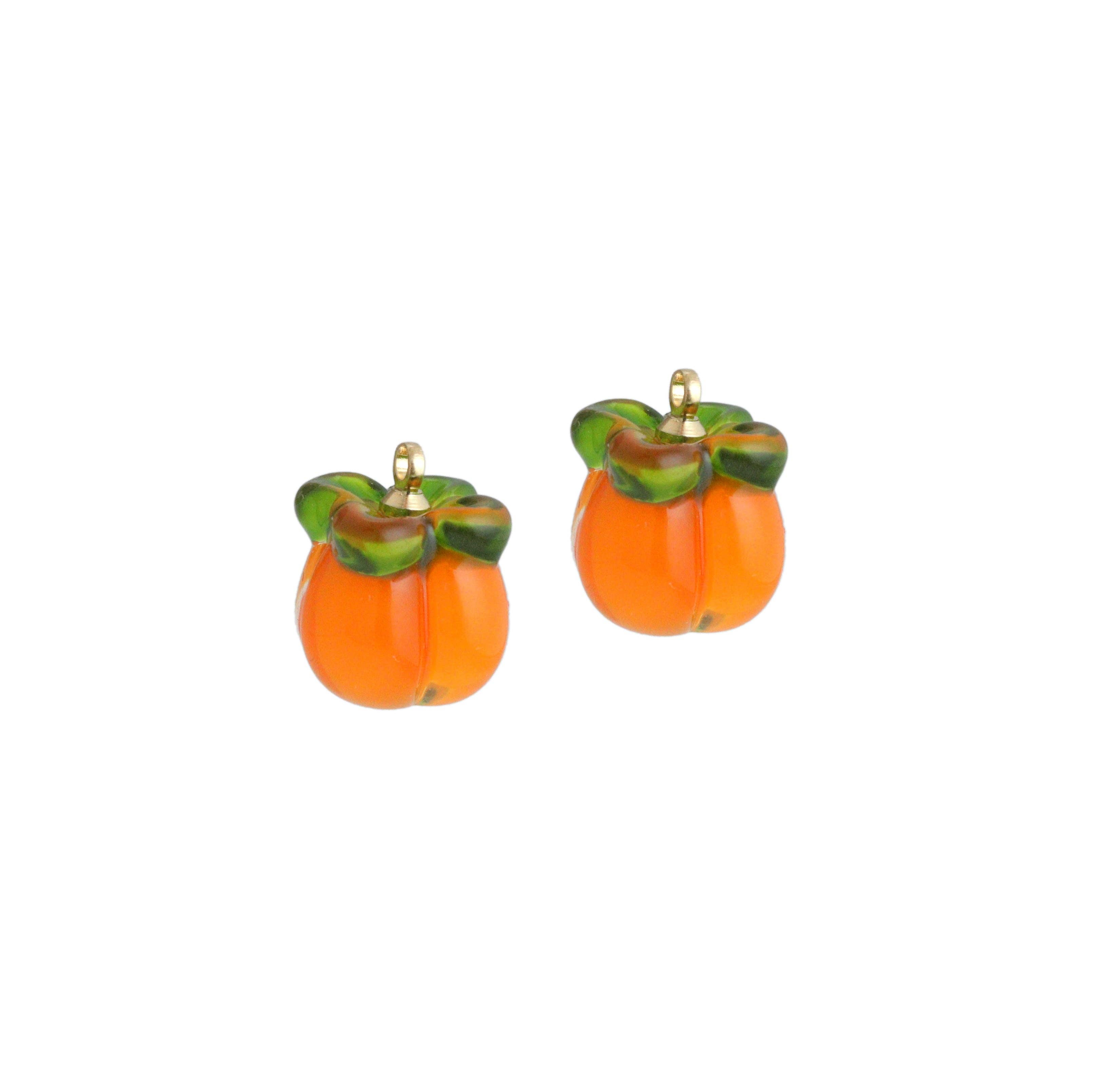 BestBeads&Beyond – Pendente/pingente individual por atacado – Pendente de Charme em Esmalte Laranja Dióspiro, Sku#LK1233