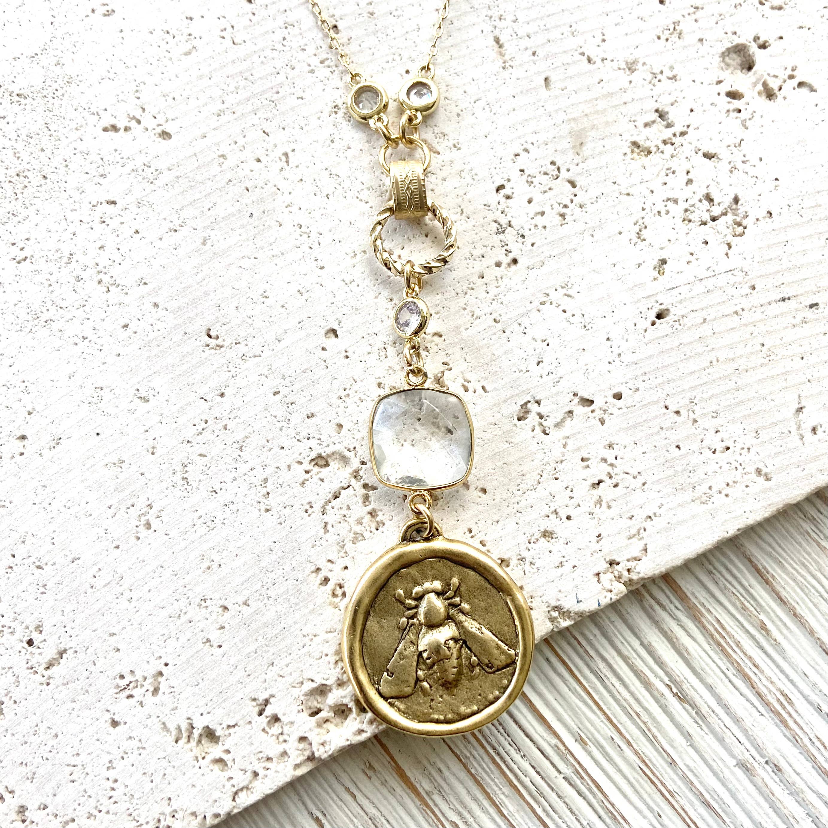 VB&CO Designs Handmade Jewelry - Wholesale Pendant/Charm Necklace - Queen bee necklace boutique salon bee jewelry designer3