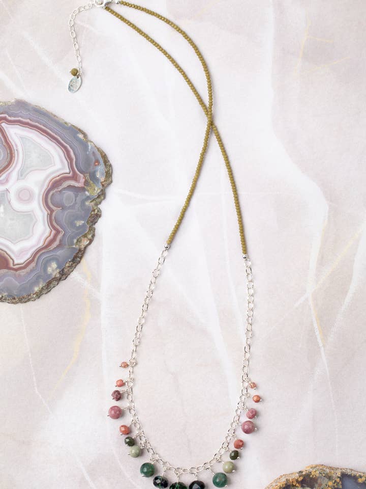 Promise 24-26" Apatite, Czech Glass, Crystal Simple Necklace for wholesale by Anne Vaughan Designs Jewelry