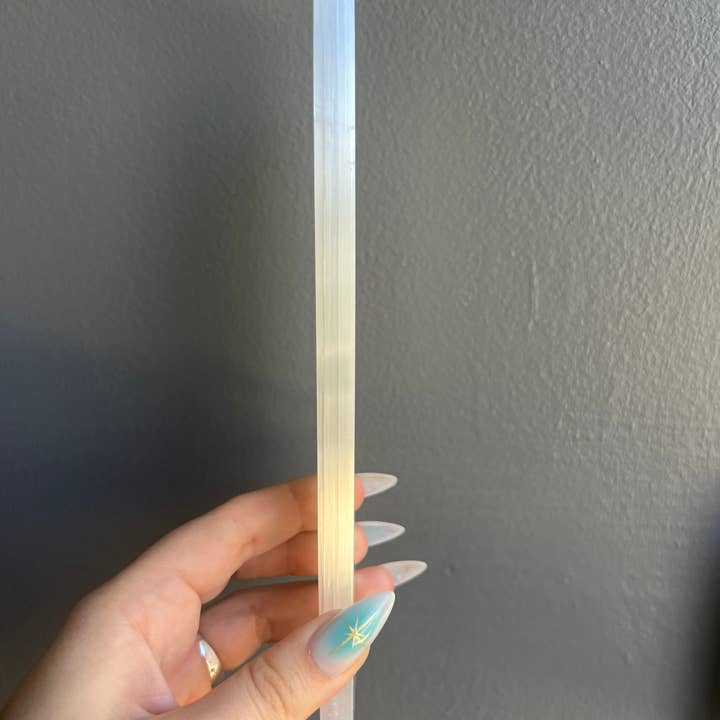 Sapphire & Sage - Wholesale Spiritual Stone/Crystal - Etched Selenite Butterfly Crystal Charging Bar