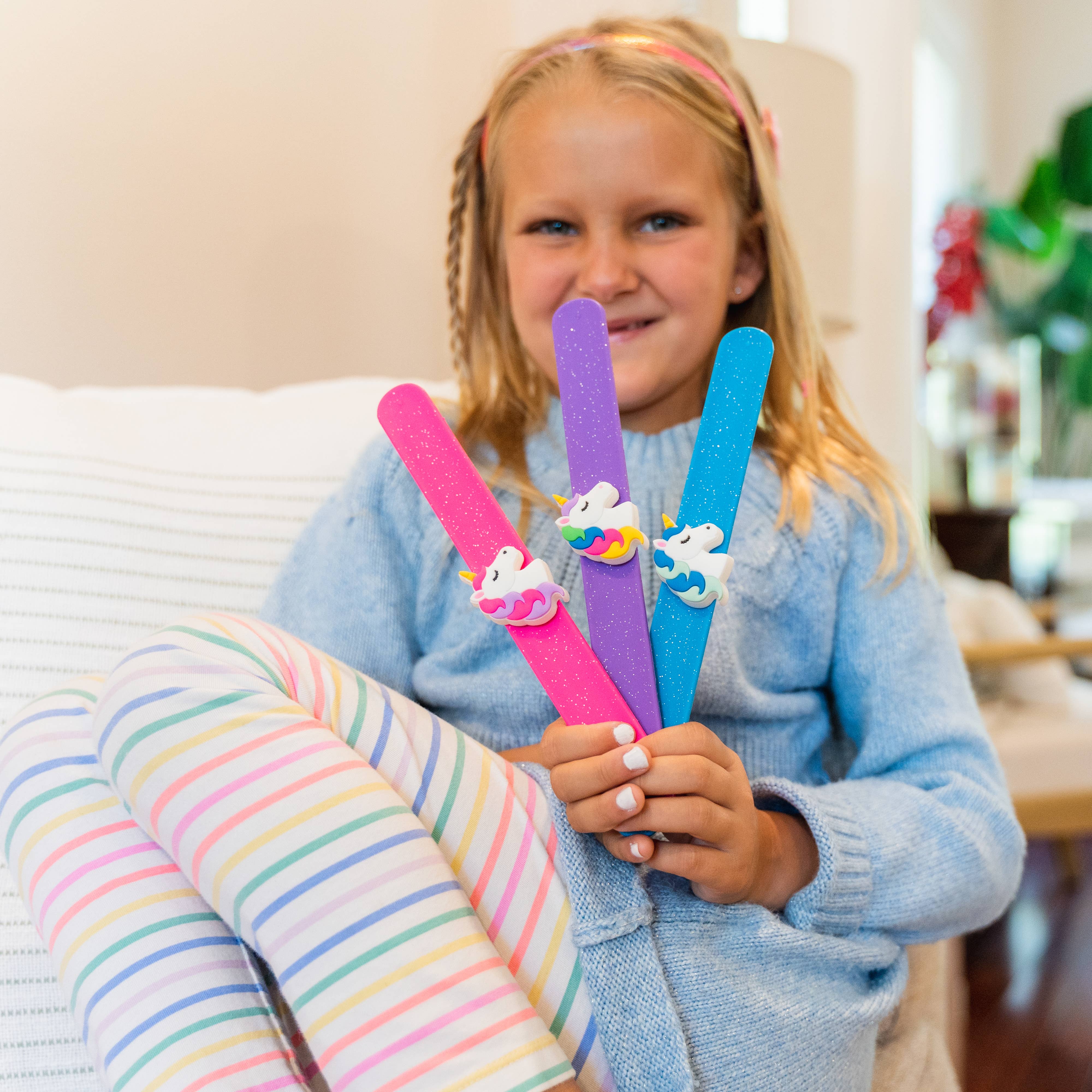 Frog Sac - Wholesale Light-Up Toy - Kids & Baby - Light Up LED Unicorn Slap Bracelets - 3 Pack3