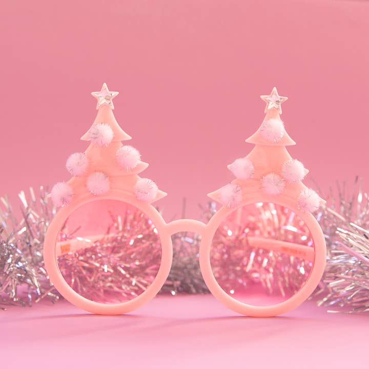 Sunshine Studios - Wholesale Sunglasses - Women's - Christmas Tree Holiday Glasses | Pastel Pink