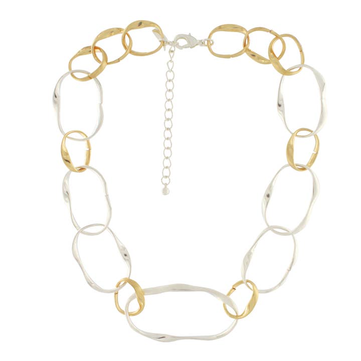 Elysian IN:STORE 2-tone Short Organic Necklace Silver Plating for wholesale by Dansk Copenhagen