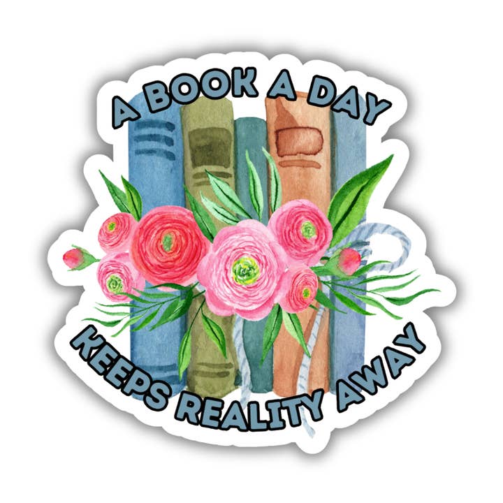 Watercolor Floral Books Sticker for wholesale by Paper Crane Shop