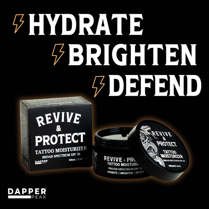 Dapper Peak - Wholesale Tattoo Enhancer - Revive and Protect Moisturizing Tattoo Cream with SPF 301