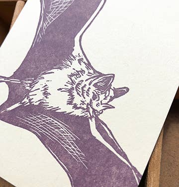 Blackbird Letterpress - Wholesale Notepad - brown bat jotter notepad3