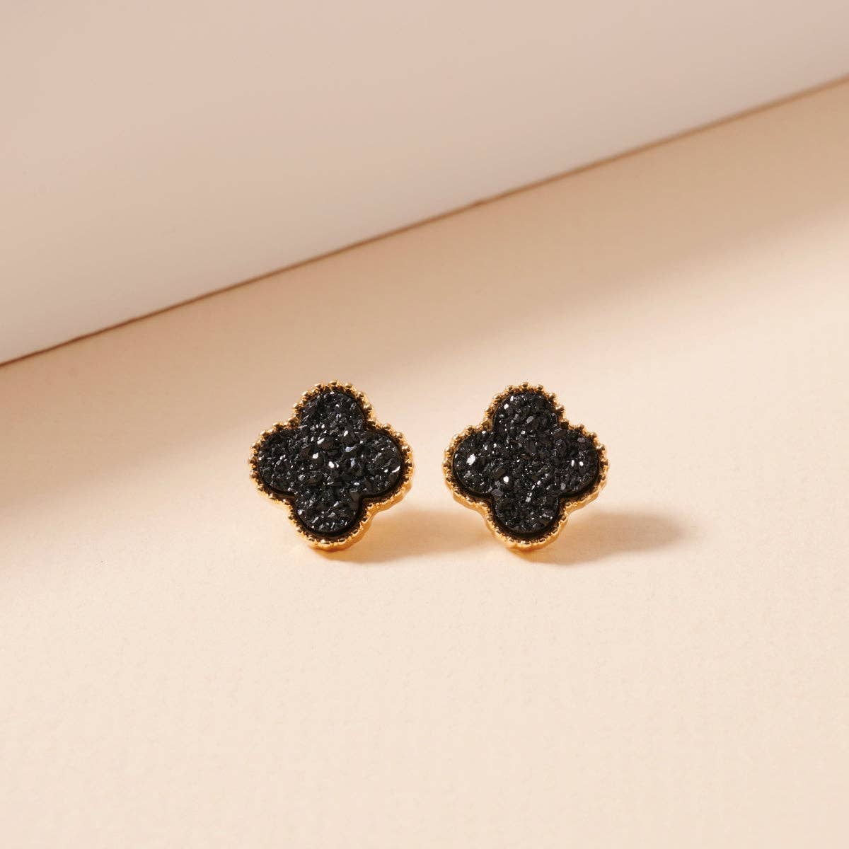 Frem - Wholesale Stud/Post Earrings - Mini Druzy Flower Stud Earrings