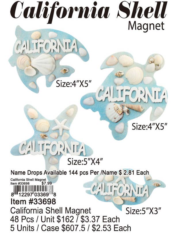 Kalifornien Shell Magnet för wholesale av Puka Creations