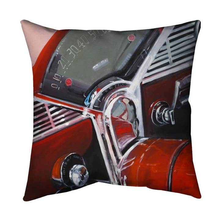 Almofada do painel de carro vermelho vintage | Almofada decorativa para quarto por atacado de BEGIN HOME DECOR