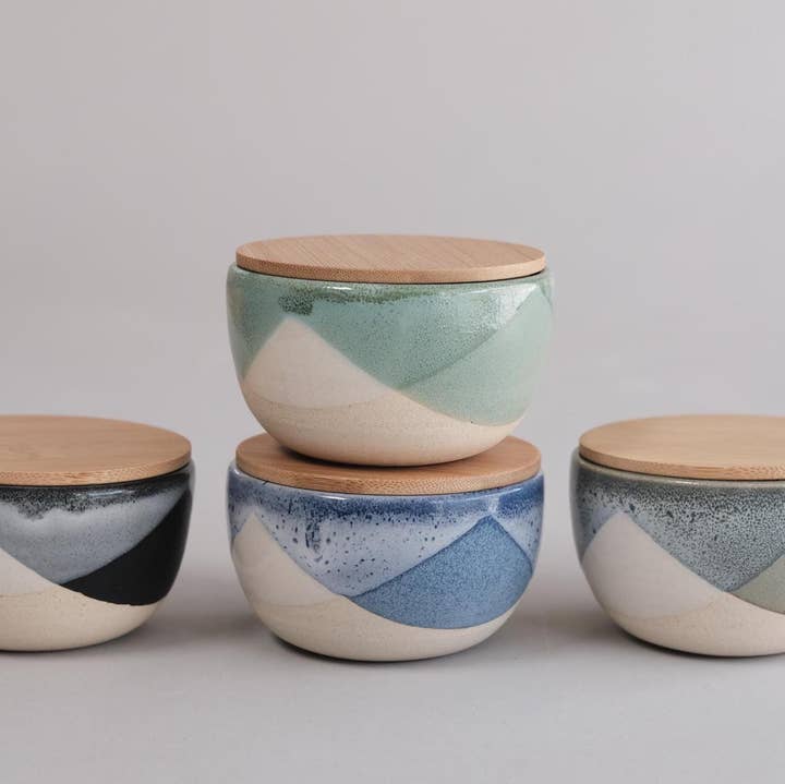 core - Salt Cellar with Bamboo Lid - Handmade porcelain for wholesale by FHAR Studio